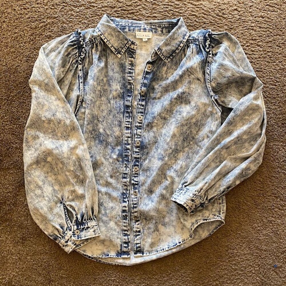denim collared button down